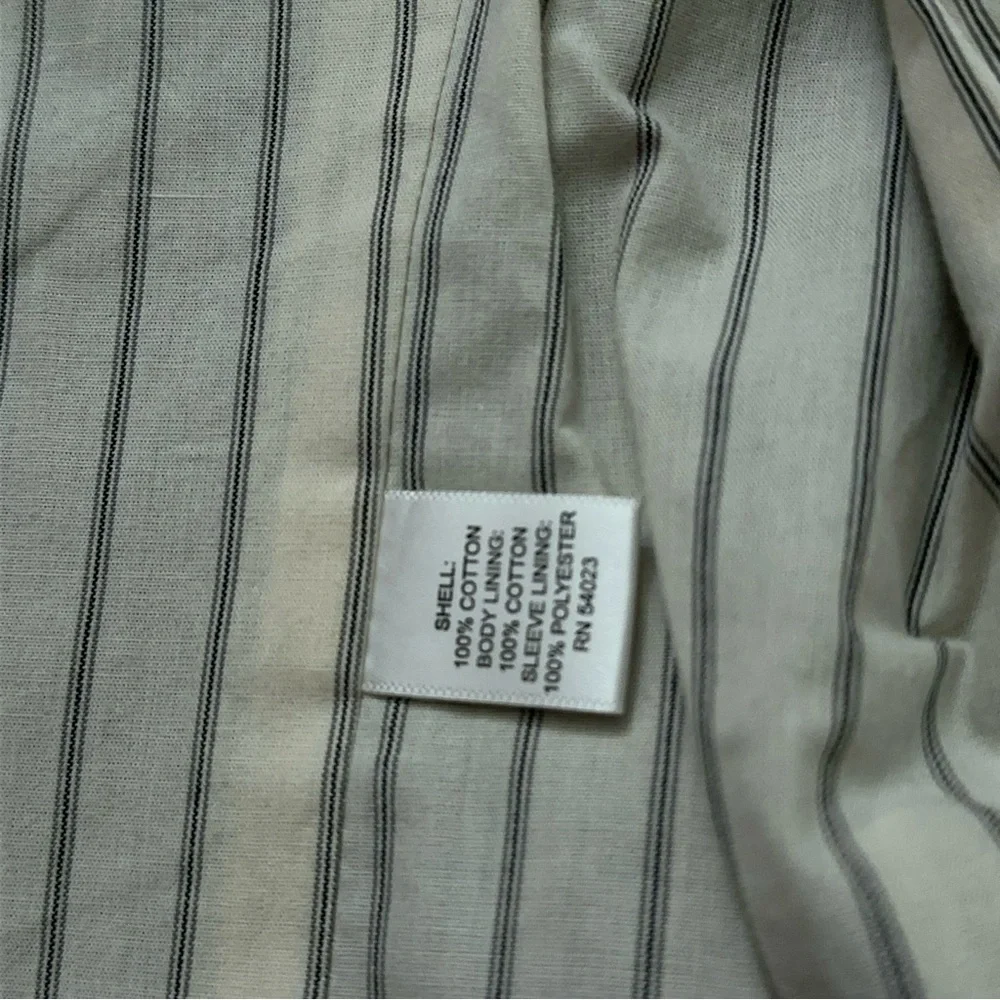 Banana Republic Blazer Jacket Mens Size 40R Sports Coat Cotton Gray Striped